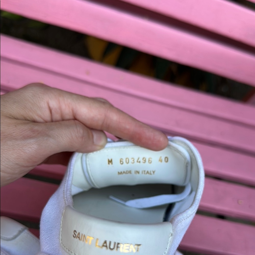 Saint Laurent White Sneakers Classic Canvas Design - Picture 4 of 4
